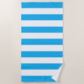 Trendy Bright Summer Cerulean Blue Stripes Strandtuch (Vorderseite)