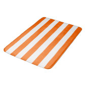 Trendy Bright Summer Hot Orange Horizontale Streif Badematte (Schrägansicht)