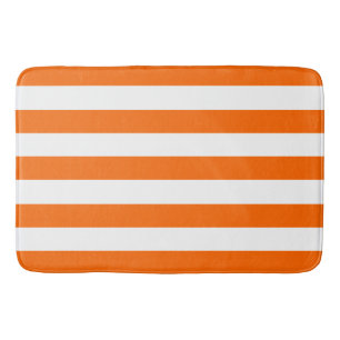Trendy Bright Summer Hot Orange Horizontale Streif Badematte