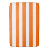 Trendy Bright Summer Hot Orange Horizontale Streif Badematte (Vorderseite Vertikal)