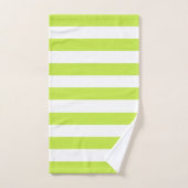 Trendy Bright Summer Lime Green Stripes Badhandtuch Set (Handtuch)