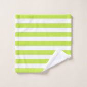 Trendy Bright Summer Lime Green Stripes Badhandtuch Set (Waschlappen)