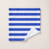 Trendy Bright Summer Primary Blue Stripes Badhandtuch Set (Waschlappen)