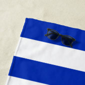 Trendy Bright Summer Primary Blue Stripes Strandtuch (Beispiel)