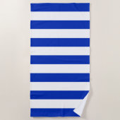Trendy Bright Summer Primary Blue Stripes Strandtuch (Vorderseite)
