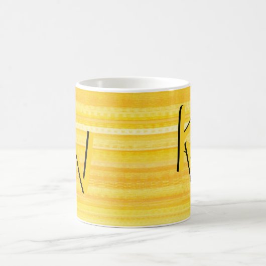 Trendy Bright Sunshine Yellow Pattern Monogram Kaffeetasse (Mittel)