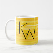 Trendy Bright Sunshine Yellow Pattern Monogram Kaffeetasse (Links)