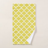 Trendy Bright Yellow Moraccan Quatrefolienmuster Badhandtuch Set (Handtuch)