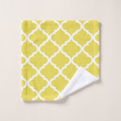 Trendy Bright Yellow Moraccan Quatrefolienmuster Badhandtuch Set (Waschlappen)