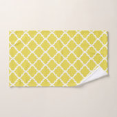 Trendy Bright Yellow Moraccan Quatrefolienmuster Badhandtuch Set (Handtuch)