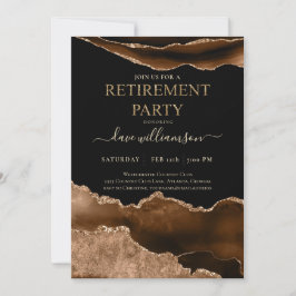 Trendy Brown Agate Gemstone Retirement Party Invi Einladung