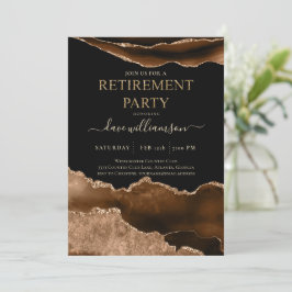 Trendy Brown Agate Gemstone Retirement Party Invi Einladung