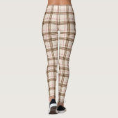 Trendy Brown Beige Kariert Tartan Checked Leggings (Rückseite)
