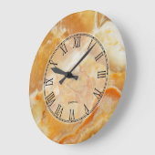 Trendy Brown & Beige Marble Stone Muster Große Wanduhr (Winkel)