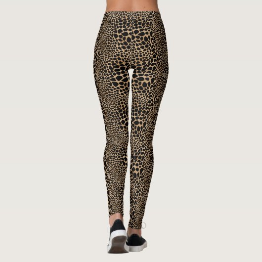 Trendy Brown Cheetah Print Animal Skin Leggings (Rückseite)