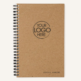 Trendy Brown Kraft Paper Modern Logo Notizblock