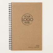 Trendy Brown Kraft Paper Modern Logo wöchentlich Planer (Vorderseite)