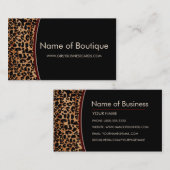 Trendy Brown Leopard Print Moderne Boutique Visitenkarte (Vorne/Hinten)