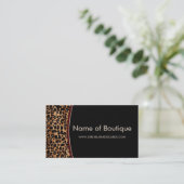 Trendy Brown Leopard Print Moderne Boutique Visitenkarte (Stehend Vorderseite)