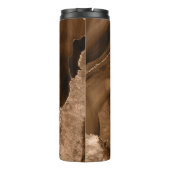 Trendy Brown und Gold Agate marmoriert Thermosbecher (Rückseite)