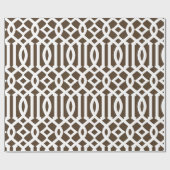 Trendy Brown und White Trellis Muster Geschenkpapier (Flach)