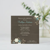 Trendy BrownblumenBrautparty-Einladung Einladung (Stehend Vorderseite)