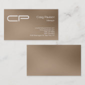 Trendy Browny Chic Monogram Business Card Visitenkarte (Vorne/Hinten)