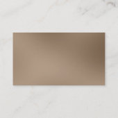 Trendy Browny Chic Monogram Business Card Visitenkarte (Rückseite)
