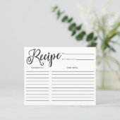 Trendy Brush Calligraphy Brautparty Rezept Card (Stehend Vorderseite)