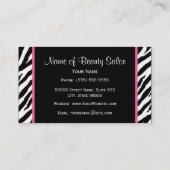 Trendy Brush Pink und Black Zebra Hair Salon Visitenkarte (Rückseite)