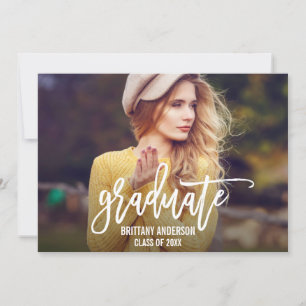 Trendy Brush Script Abschluss Announccard Ankündigung