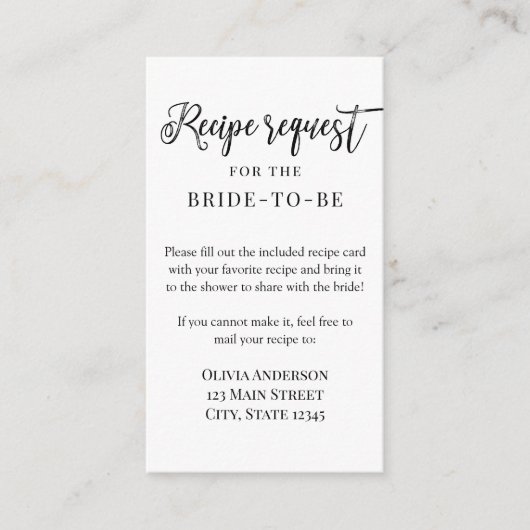 Trendy Brush Script Request Enclosure Card Begleitkarte (Vorderseite)