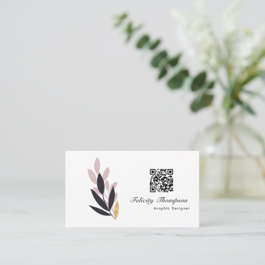 Trendy Brush Strokes Collage Business Card Visitenkarte (Stehend Vorderseite)