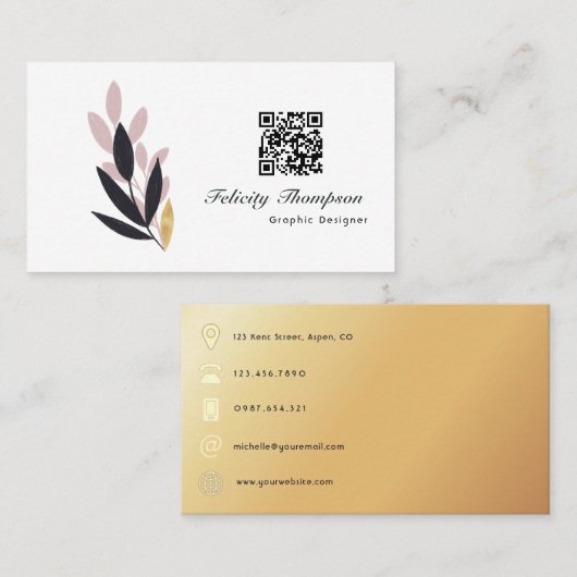 Trendy Brush Strokes Collage Business Card Visitenkarte (Vorne/Hinten)