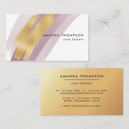 Trendy Brush Strokes Collage Business Card Visitenkarte (Vorne/Hinten)