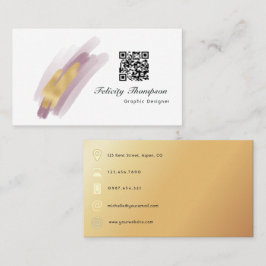 Trendy Brush Strokes Collage Business Card Visitenkarte