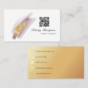 Trendy Brush Strokes Collage Business Card Visitenkarte