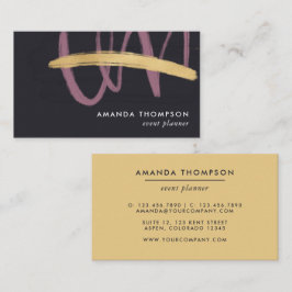 Trendy Brush Strokes Collage Business Card Visitenkarte