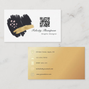 Trendy Brush Strokes Collage Business Card Visitenkarte
