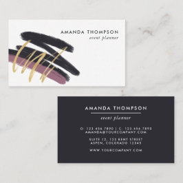 Trendy Brush Strokes Collage Business Card Visitenkarte