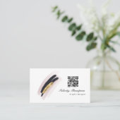 Trendy Brush Strokes Collage Business Card Visitenkarte (Stehend Vorderseite)