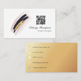 Trendy Brush Strokes Collage Business Card Visitenkarte
