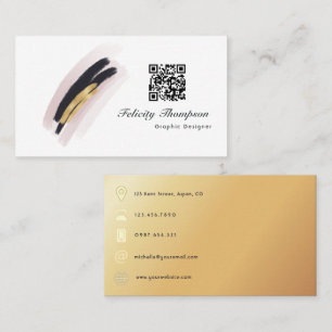 Trendy Brush Strokes Collage Business Card Visitenkarte