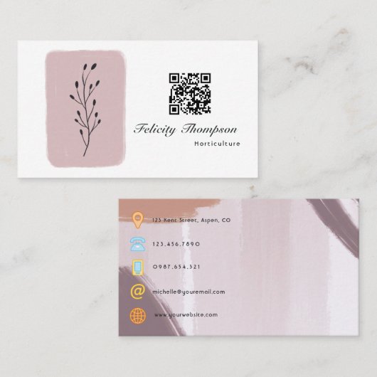 Trendy Brush Strokes Collage Business Card Visitenkarte (Vorne/Hinten)