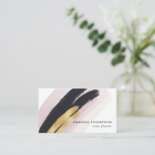 Trendy Brush Strokes Collage Business Card Visitenkarte (Stehend Vorderseite)