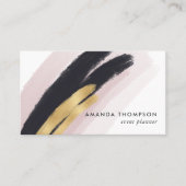 Trendy Brush Strokes Collage Business Card Visitenkarte (Vorderseite)