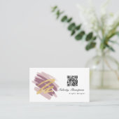 Trendy Brush Strokes Collage Business Card Visitenkarte (Stehend Vorderseite)