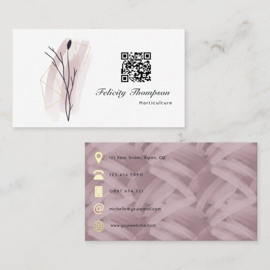 Trendy Brush Strokes Collage Business Card Visitenkarte (Vorne/Hinten)