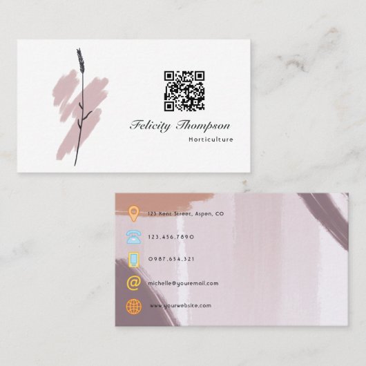 Trendy Brush Strokes Collage Business Card Visitenkarte (Vorne/Hinten)