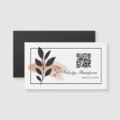 Trendy Brush Strokes Collage QR Code Business Magnetkarte (Vorne/Hinten)